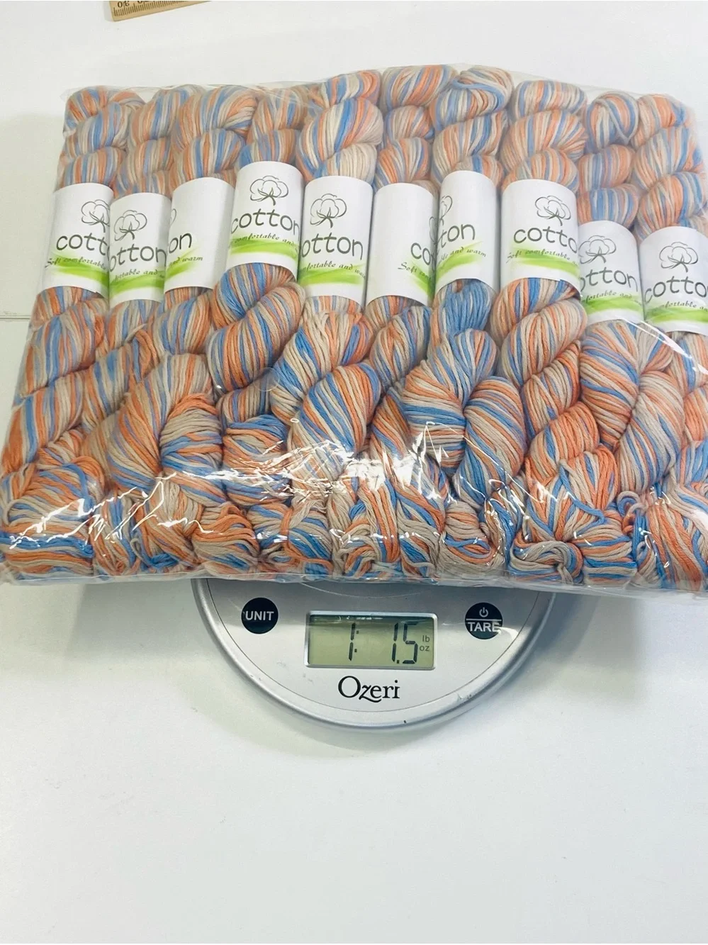 10 NEW (~500g total, ~50g ea.) 100% Cotton Variegated Hanks in Riverbed